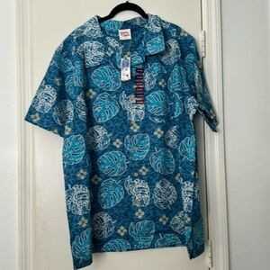 Barefoot in Paradise Men's Tropical Hawaiian Beach Button Down Cotton Shirt XL